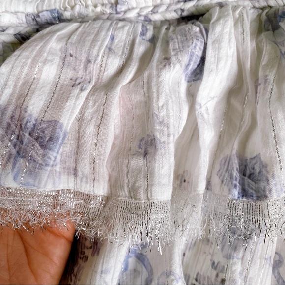 🐚 LOVE SHACK FANCY PURPLE WHITE SILVER BRIAR DRESS IN MISTY SEA! - Picture 12 of 16